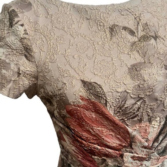 ADRIANNA PAPELL FLORAL GOWN BLUSH MULTI, SIZE 6 - Picture 2 of 3